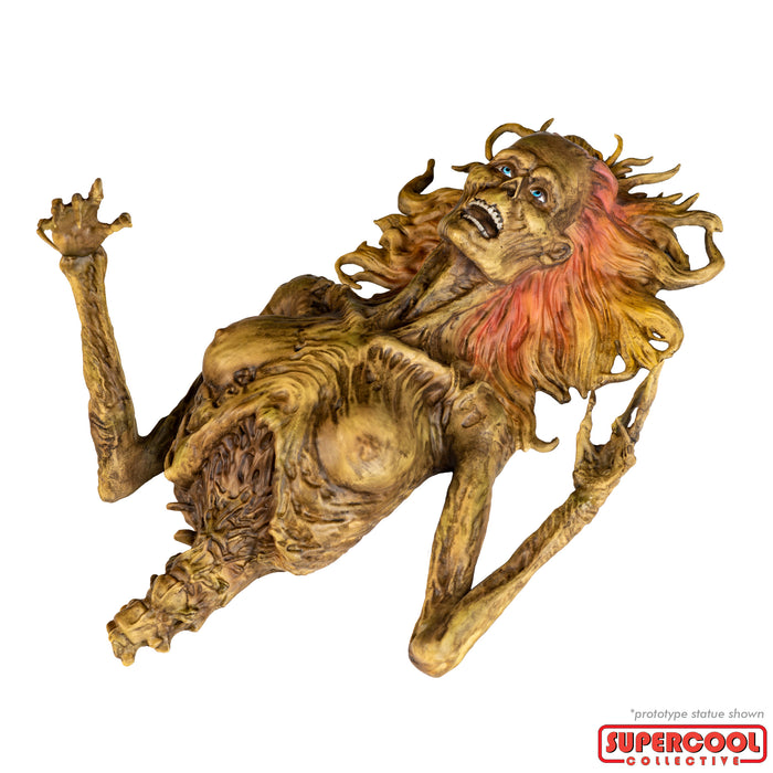 Diagonal View of the Half-corpse statue, set against a white background.