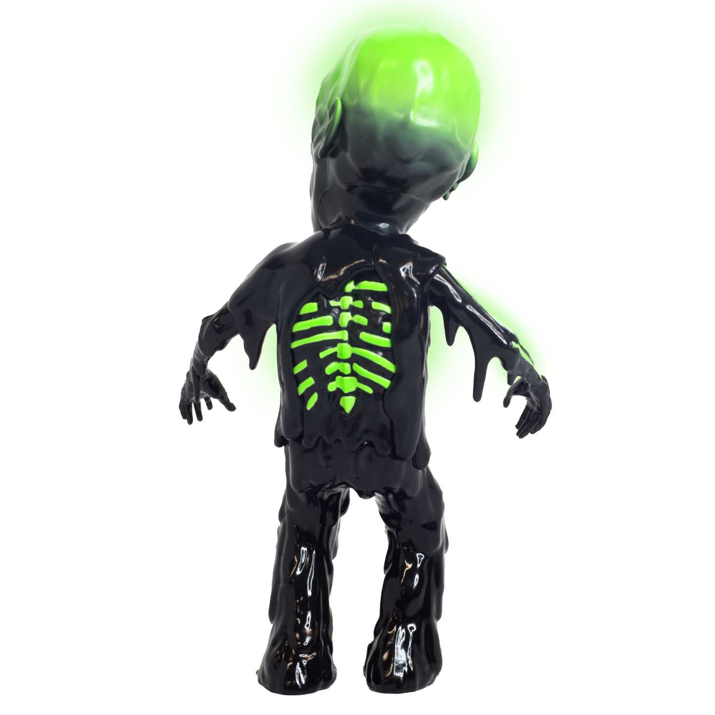 Back view of GlowBones Tarman Bighead figure.